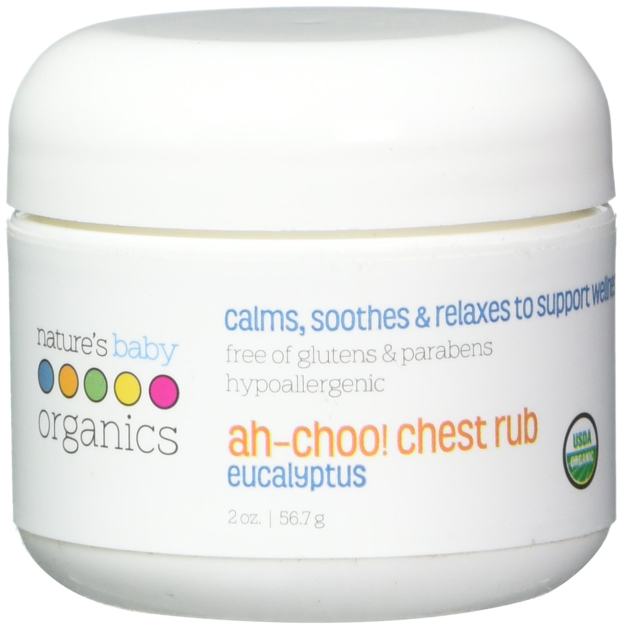 Nature's Baby Organics AhChoo! Chest/Cold/Vapor Rub, Eucalyptus, 2 oz