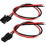 uxcell 10 Pairs JST Connector 2P 3mm Pitch EL Wire Cable Cord Male 20cm Female 20cm Length