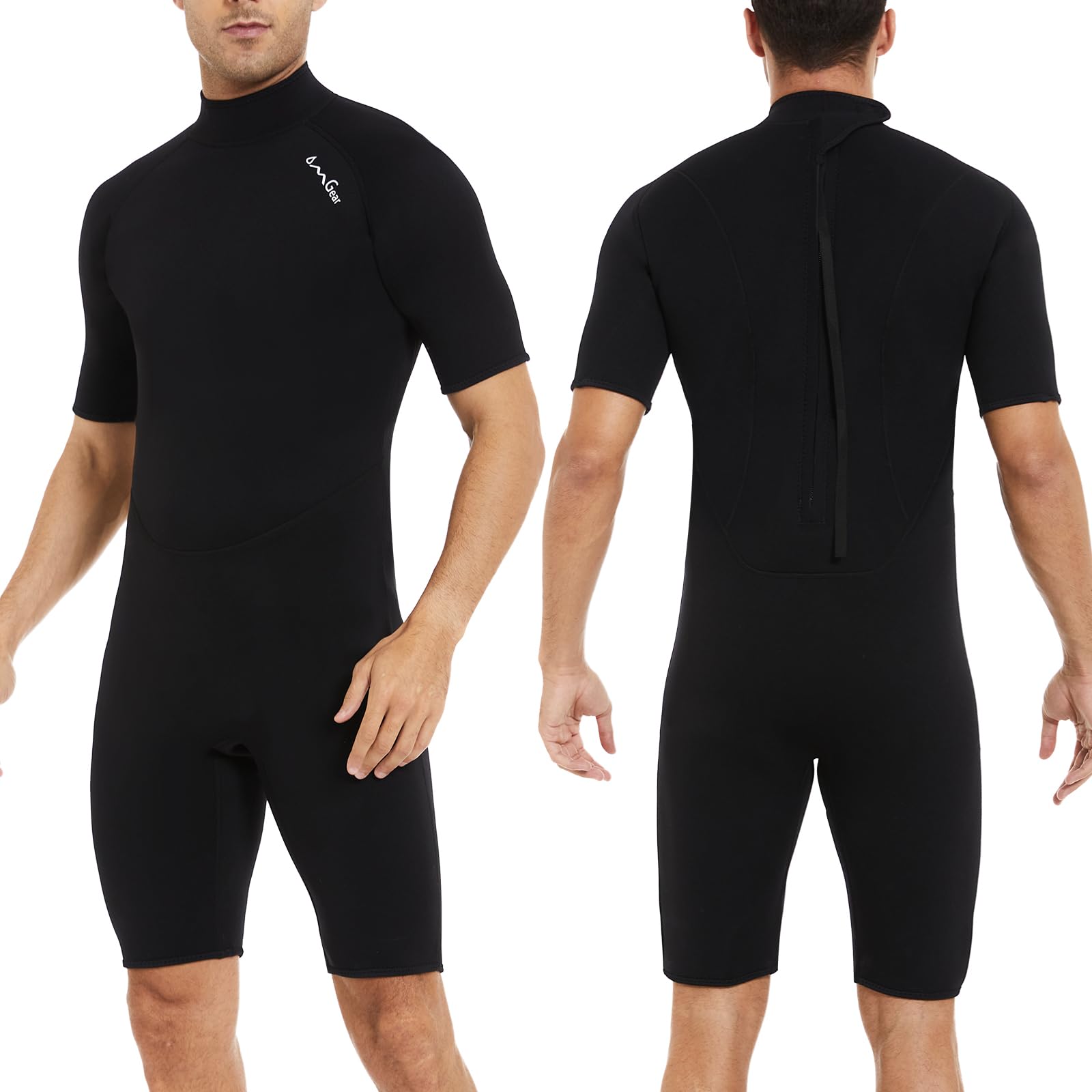 Photo 1 of OMGear 3mm Neoprene Wetsuit Women Shorty Suit Short Sleeve Snorkel Suit Scuba Dive Swimwear (Short, 3XL)