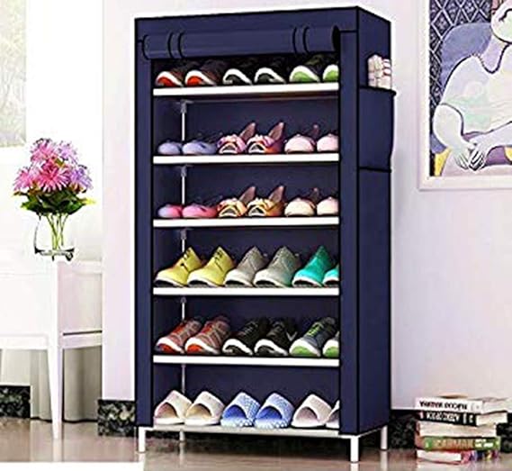 HNESS Multipurpose Portable Folding Shoes Rack 6 Tiers Multi-Purpose Shoe Storage Organizer