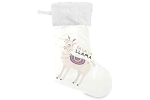 ATTX Cute Funny Llama in Deer Antlers Christmas Christmas Stockings for Family Holiday Decorations and Party x 1