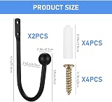 XxinXrong 2 Pcs Curtain Holdbacks Aluminum Wall Mount Hooks Black view 2