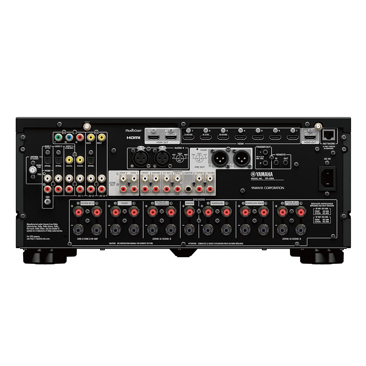 Yamaha RX-A8A AVENTAGE 11.2-Channel AV Receiver - 8K and 4K/120, eARC, Dolby Atmos, DTS:X, Auro-3D, Surround:AI, Wi-Fi, Bluetooth, MusicCast