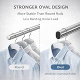 MKGT Oval Steel Wardrobe Rail 30x15mm Chrome 1100mm Heavy Duty view 3