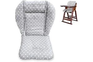 Twoworld High Chair Cushion, Large Thickening Baby High Chair Seat Cushion Liner Mat Pad Cover Breathable (Fashion Gray)