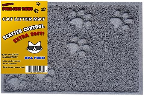 Playay Small Cat Litter Mat, Litter Trapper Mat, Food Mat, Kitty Litter Catcher with Scatter Control, Odor Repelling,