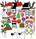 SHANYA 50pcs Funny Photo Booth Props for Christmas Wedding Birthday Graduation Party Decorations