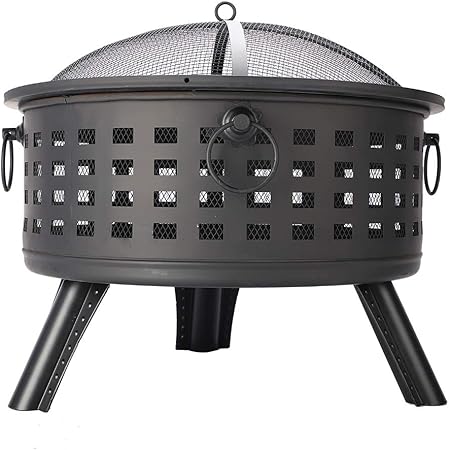 Amazon Com Decdeal 26 Fire Pit Round Steel Lattice Outdoor Fire
