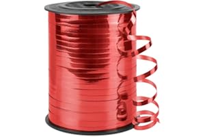 KMER LIFE Red Curling Ribbon, 1/5" Wide x 500 Yards Christmas Curling Ribbons for Gift Wrapping, Party Decoration, Balloon String, Hair, Ribbons for Florist Flower (1 Roll)