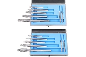 Accusize Industrial Tools 14 Pc H.S.S. Premium Counterbore Set 3 Flute Straight Shank, Inch and mm 509S-0007+007M