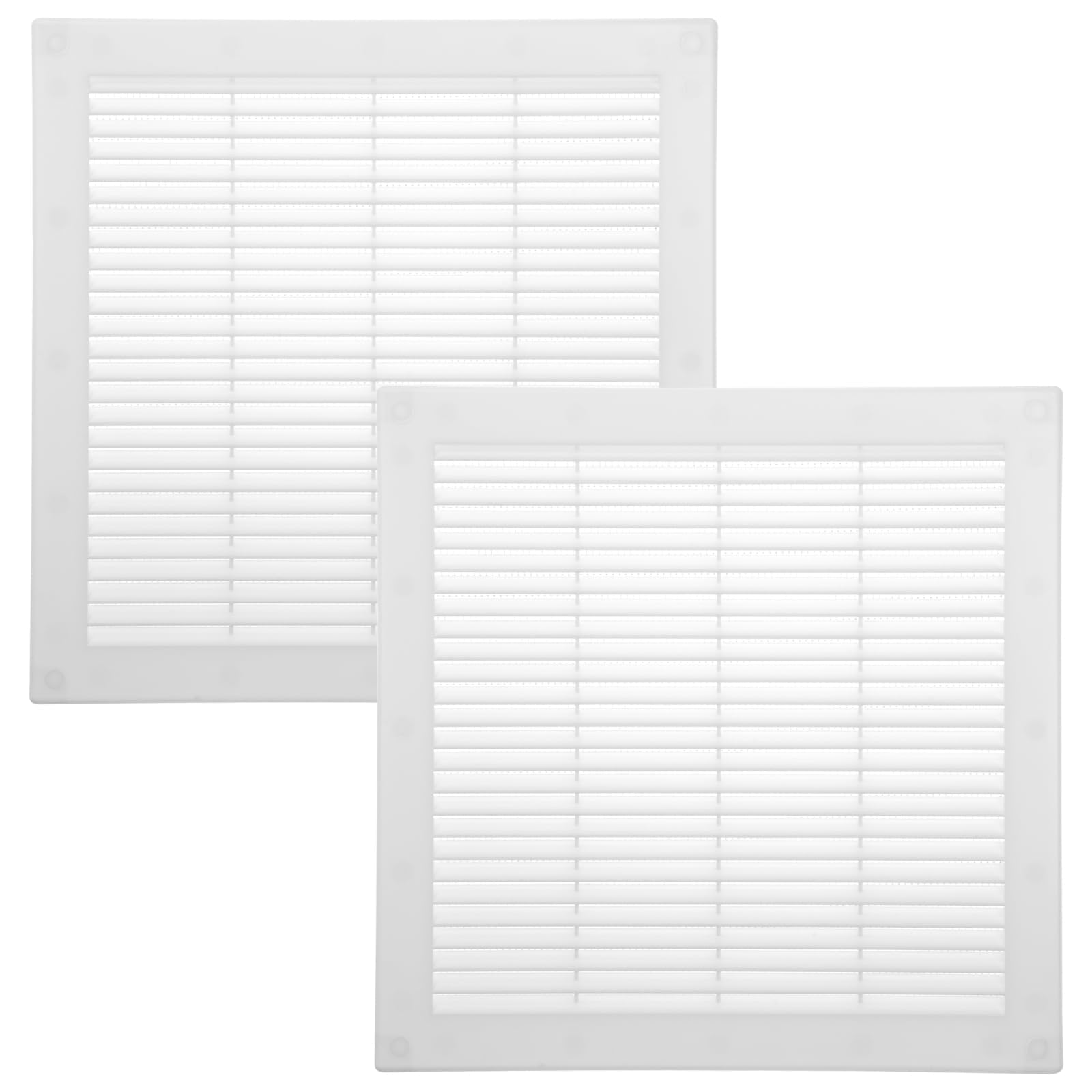 Vent Systems 300 x 300 mm / 12'' x 12'' Inch White Soffit Vent Cover - Pack of 2 - Flat Square Air Vent Louver - Grille Cover - Built-in Insect Screen - HVAC Vents for Bathroom, Home Office, Kitchen — image 1