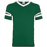 Augusta Sportswear Sleeve Stripe Jersey, Small, Dark Green/White