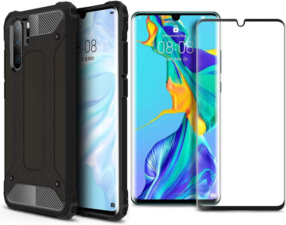 for Huawei P30 Pro Glass Screen Protector with Case – [2 Pack] for Huawei P30 Pro Tempered Glass Anti Scratch Screen Protector with 2 in 1 Case