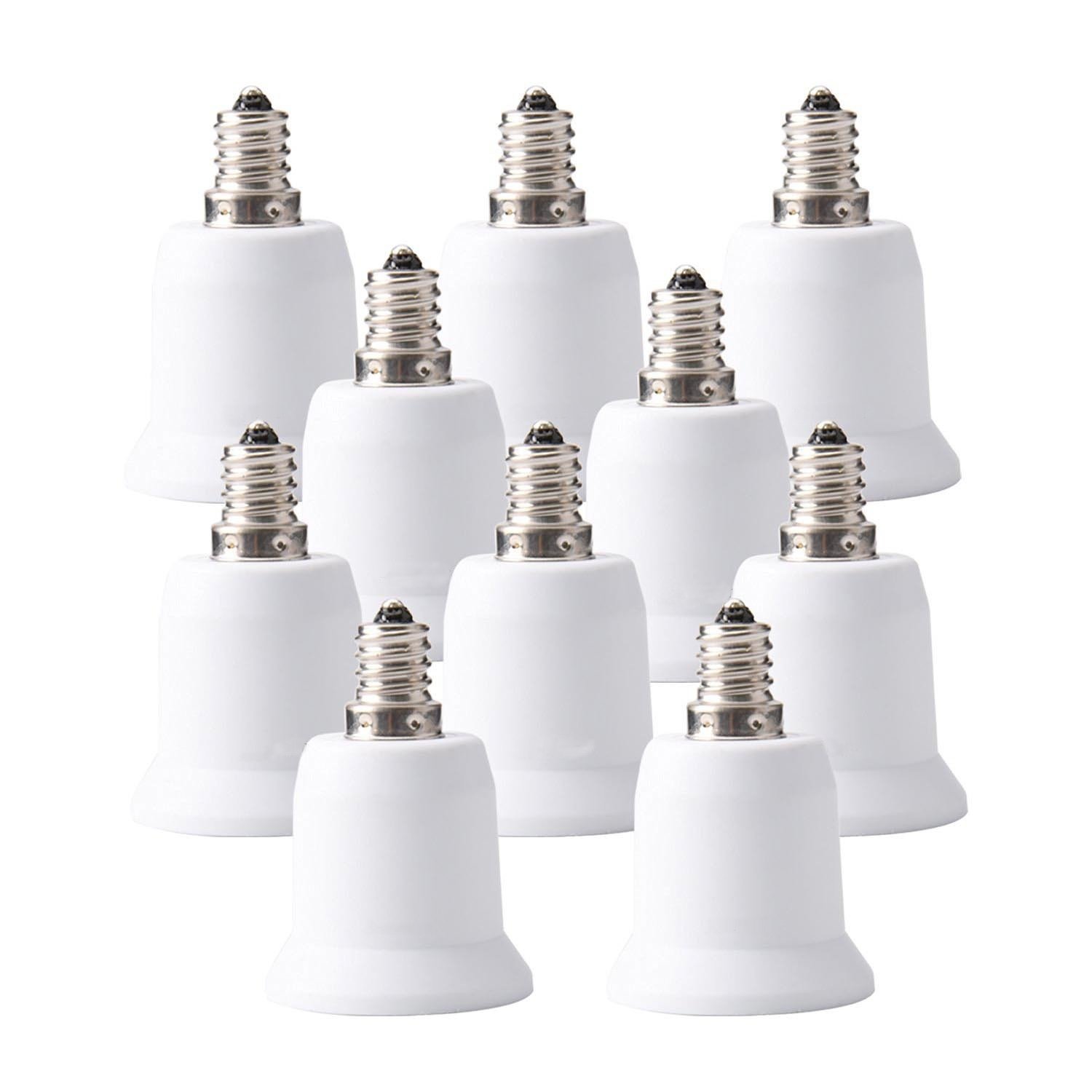 JACKYLED 10Pack E12 to E26 E27 Adapter Chandelier Light Socket Medium