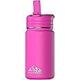 Hydrapeak Mini 14oz Water Bottle with Straw Lid, Insulated Water Bottle, Water Bottle Stainless Steel, Water Bottles (Fuchsia)