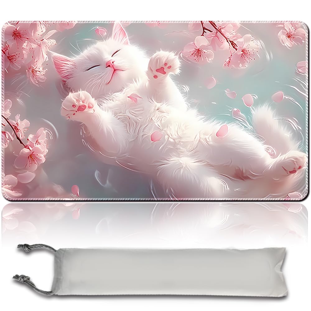 MTG PlayMat, 60 x 35 cm TCG PlayMat Stitched Edges Trading Card Game Play Mats with Storage Bag Smooth Rubber Surface Fighting Play Mat (MTG Set 40-7,No Zone)