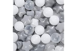 TRENDPLAY Star Ball Pit Balls for Toddlers -50 100 200 Count Star Balls Different Shapes, Non-Toxic Plastic Balls for Safe Play, Boys Girls Festival Party Decoration