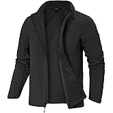 FREE SOLDIER Men's Waterproof Softshell Jacket Lightweight Fleece Lined Jacket Outdoor Hiking Windbreaker