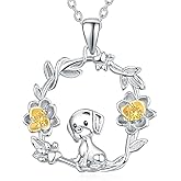 Dreamboat Cute Animal Necklace for Women 925 Sterling Silver DOG Fox Giraffe Unicorn Hummingbird Flower Pendant Birthday Party Jewelry Gifts for Her