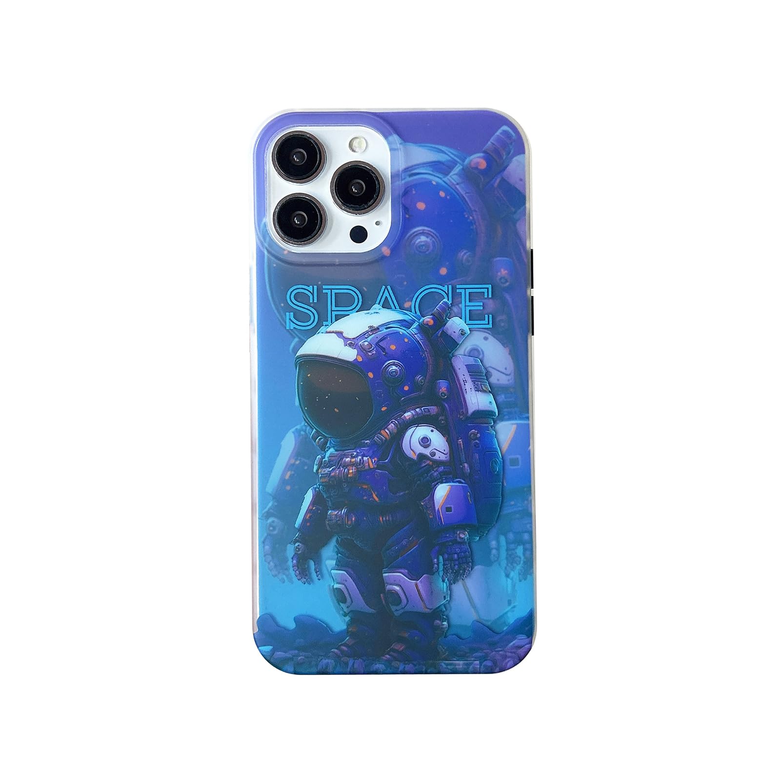 Yonds Queen for iPhone 13 Pro Max Cute Case, Cool Cartoon Astronaut Space Planet Design Stylish IMD Cover Bumper Shockproof Anti-Slip Protector Fashion Case (Purple Space, iPhone 13 Pro Max)