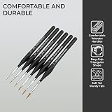 H&S Detail Paint Brushes Set 6pcs Fine Tip for Acrylic Watercolor Oil view 4