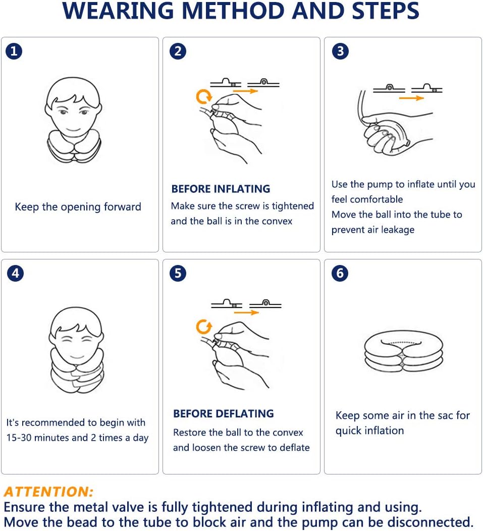 Cervical Neck Traction Device for Instant Neck Pain Relief - Inflatable & Adjustable Neck Stretcher Neck Support Brace, Best Neck Traction Pillow for Home Use Neck Decompression: Health & Personal Care
