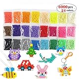 Fuse Beads Refill Set Water Beads Non-Toxic Safe Art Crafts Toys for Kids Handmake STEM Educational kit-6000 Beads in 24 Different Colors