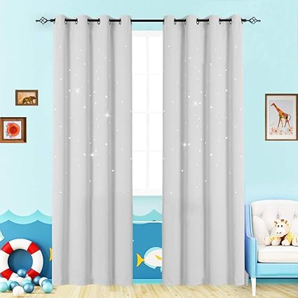 Nursery Blackout Curtains For Living Room 92 Inch Length Back Tab