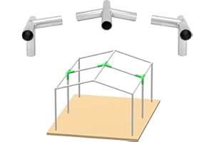 G GOODSZONE Canopy Fittings Set 1-3/8 Inch Low Peak Shed Tent Garage, 4 Way 3/Pack (Low Peak Middle)