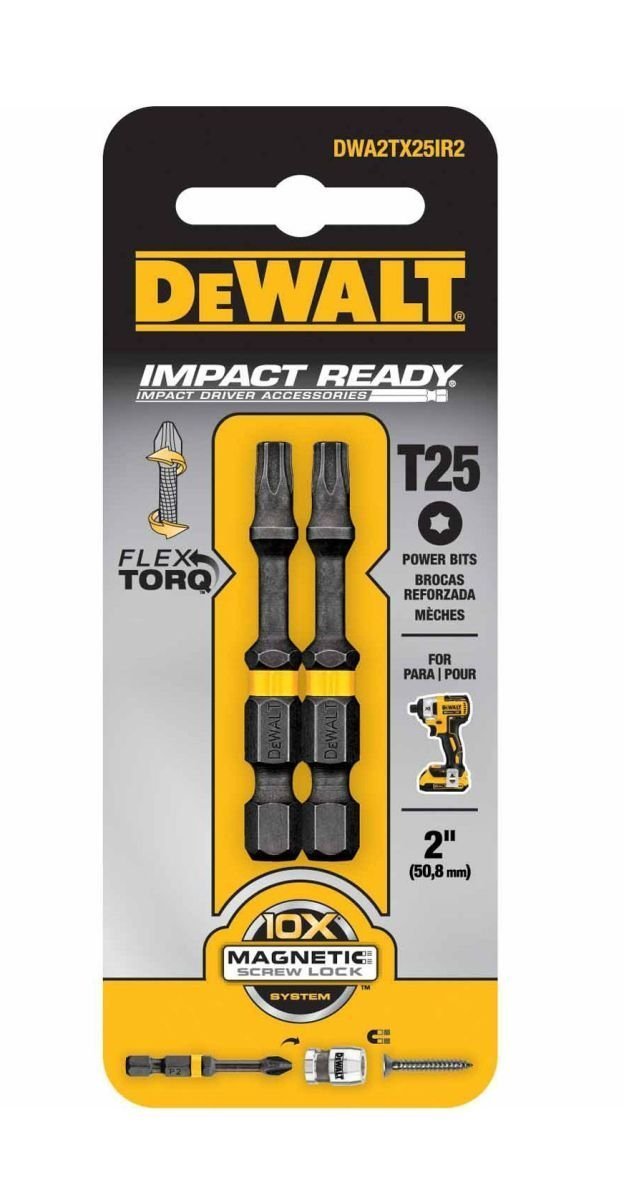 Dewalt DWA2TX25IR2 2" T25 FlexTorq Bit 2 Count