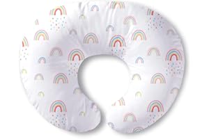 Plushii Nursing Pillow, Breathable Nursing Pillows for Breastfeeding, Breast Feeding Pillows for Mom, Breastfeeding Pillows for Bottle Feeding, Tummy Time, Sitting Support - Rainbow World
