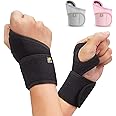 Bracoo 2 Pack Wrist Compression Wrap Brace for Carpal Tunnel, Adjustable Support Strap bands,Weightlifting, Fitness, Tendonitis, Arthritis, Joint Pain Relief, Right & Left Hand, WS10