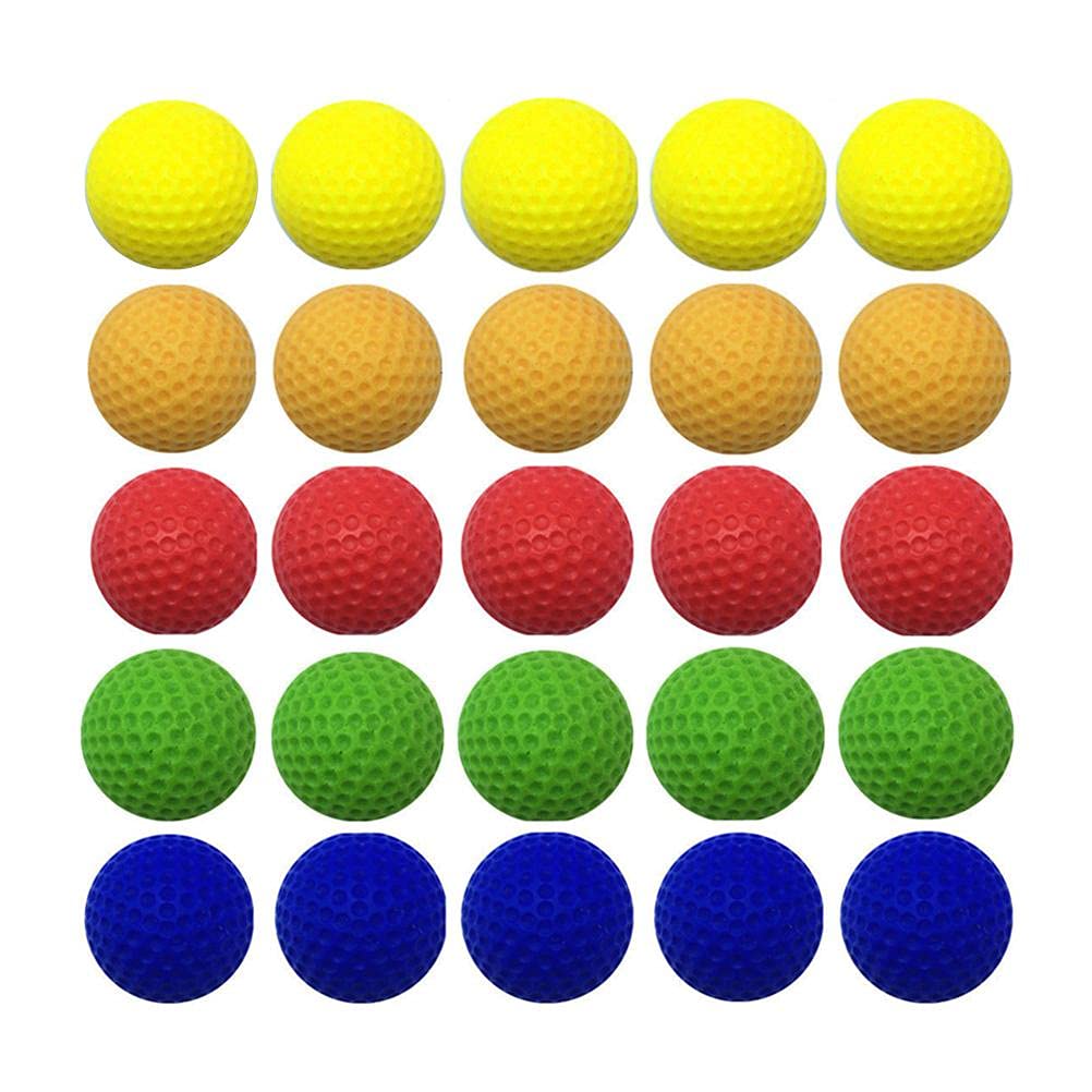 Nosqew 100 Pcs Refill Balls EVA Soft Foam Balls 0.9 Inch Diameter Colorful Lightweight Safe Fun for Kids Pets Toy Gun Replacement Indoor Outdoor Play (Random color)