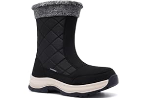 FW FRAN WILLOR Women's Waterproof Winter Snow Boots Warm Comfortable with Side Zipper - 2025 Fashion Lightweight Hiking boots for Cold Weather Insulated Mid Calf Military Booties