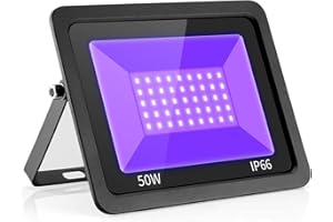 50W LED Black Light, Eleganted UV Black light Flood Light, 395-400nm IP66 Waterproof Blacklights for Party Halloween Christma