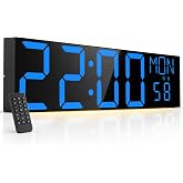 JALL 30" Extra Large Digital Wall Clock, Giant LED Display with Remote Control, Digital Clock with Jumbo Numbers for Senior, Countdown Timer for Gym, Warehouse, Office, Living Room, Classroom, Garage