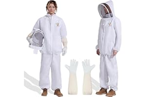 QHZHANG Bee Suit Jacket+Pants-splitter Body Suit with Beekeeping Jacket for Men Women- sting proof Bee Jacket with with Veil Hood &sheepskin Gloves(XXL-6"-6.3")