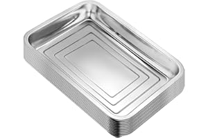 RooTrimmer Stainless Steel Plant Trays, 5 Pack Multi-Purpose Tray for Indoor Outdoor Plants, Seed Starting Tray for Potted Plants(11.6 inch×15.2 inch, 1.45" Height, 5-Pack)