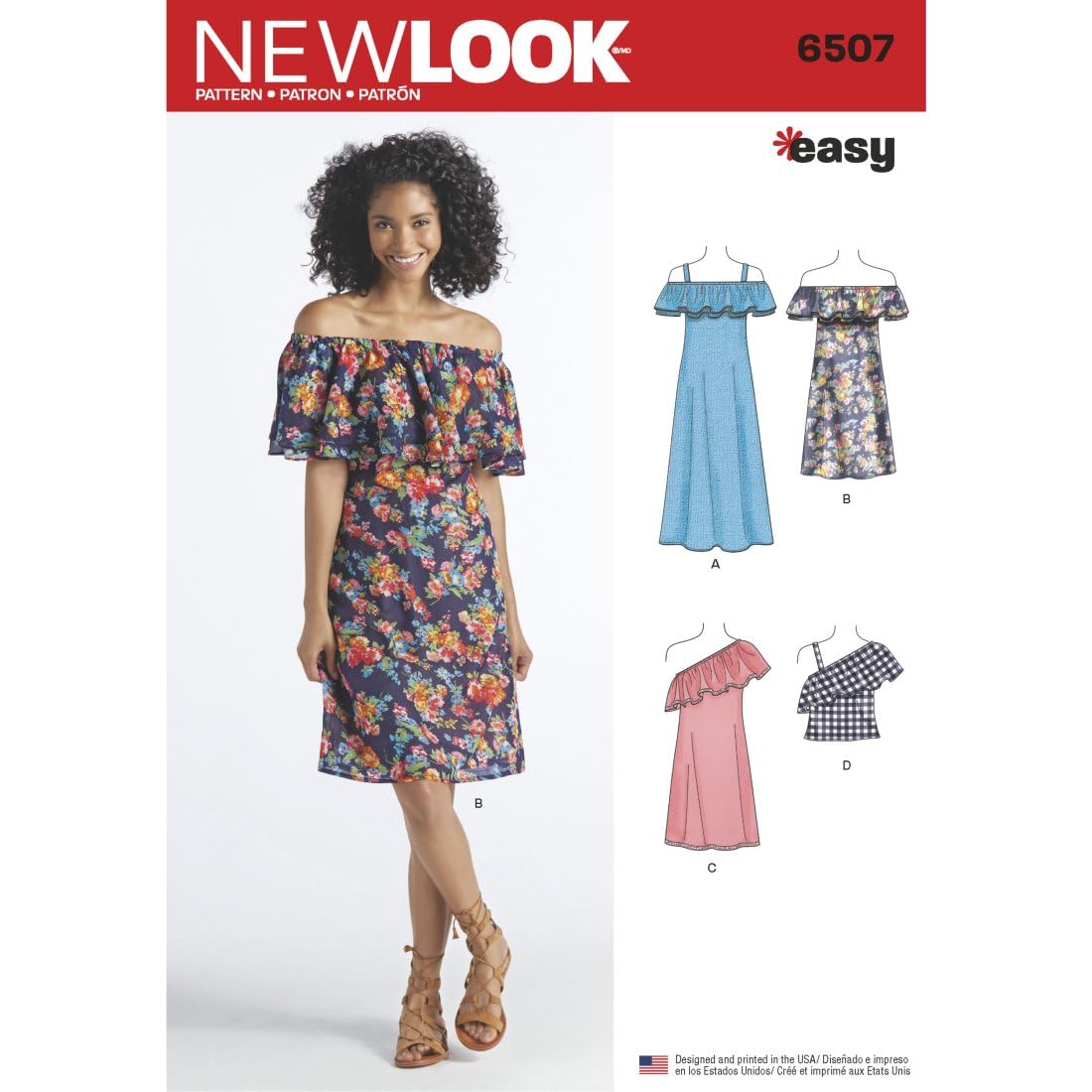 NEW Look UN6507A Misses' Dresses and Top A (XS-S-M-L-XL)