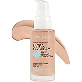 Pacifica Ultra CC Cream Radiant Foundation SPF 17 - Warm-Light – Medium Coverage Color Correcting Cream, Dewy Finish, Mineral
