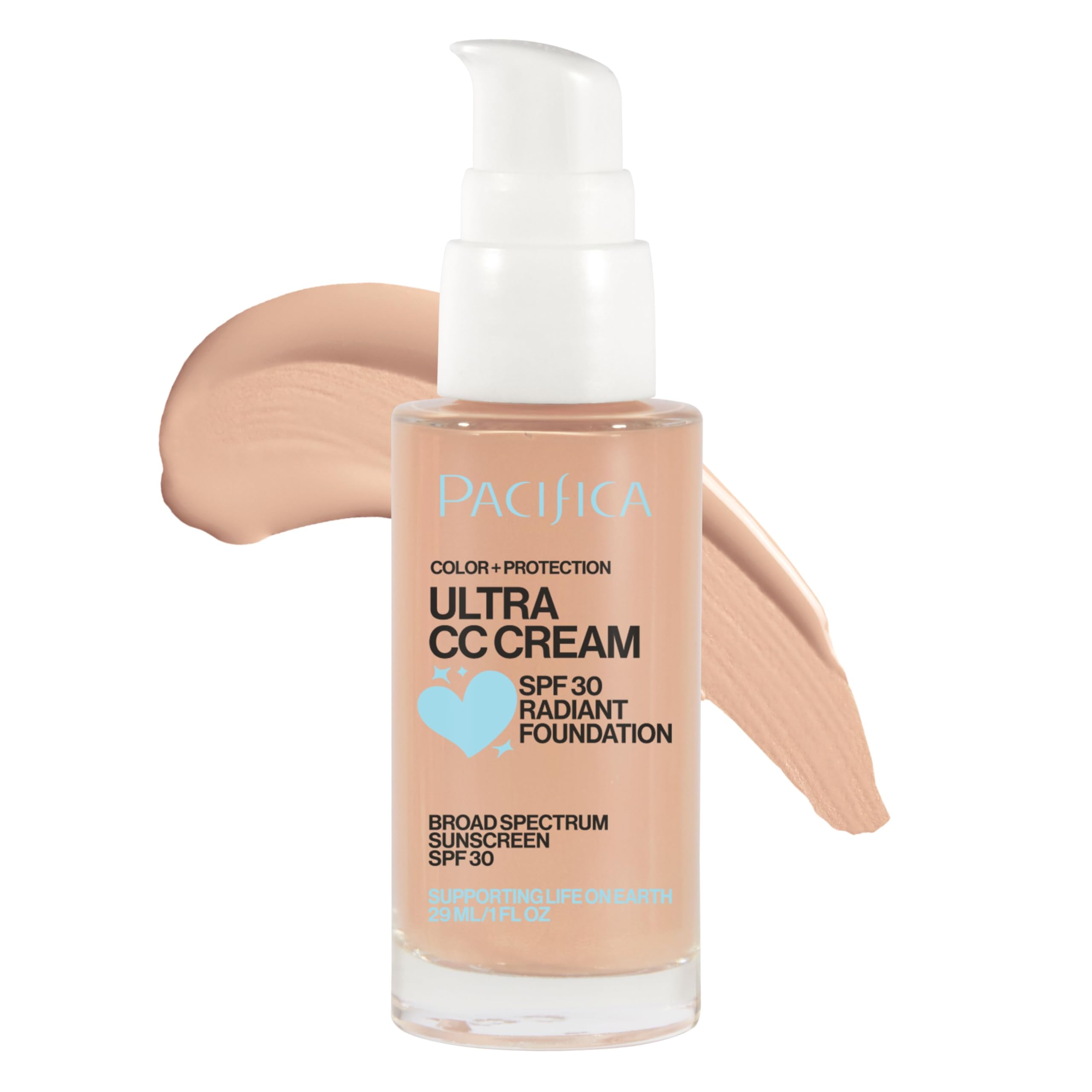Photo 1 of Pacifica Ultra CC Cream Radiant Foundation SPF 17 - Warm-Light – Medium Coverage Color Correcting Cream, Dewy Finish, Mineral SPF, 1 oz