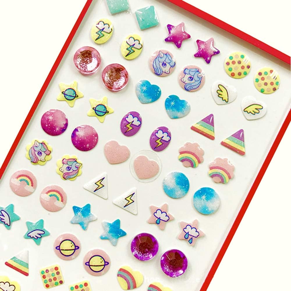 AUGSUN 240 Piece 3D Gems Sticker Earrings for Girls - Self-Adhesive Glitter Craft Crystal Stickers, Purple - Image 5