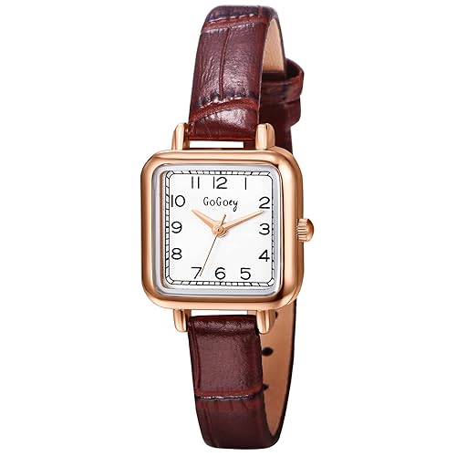 Avaner Women's Square Watch, Leather Strap Quartz Wristwatch