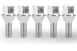 CHXWJZH 611-005 5pcs Chrome Wheel Lug Bolts M12*1.25, 19mm Hex, 25mm Thread Length 2.4 inch Length for Jeep Cherokee 2014-2023 Renegade 2015-2023 Dodge Dart 2013-2016 Chrysler Compass Chrysler 200