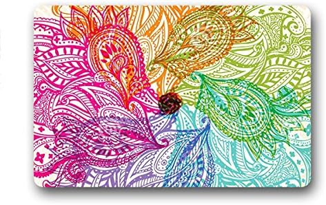 QYOU Art Design Colorful Mandala Paisley Entrance Doormat 18"x 30"
