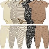 Baby Newborn Layette 10-Piece Sets Cotton Bodysuits Pants Sets for Baby Boys Girls Toddler Unisex Baby Gift Set