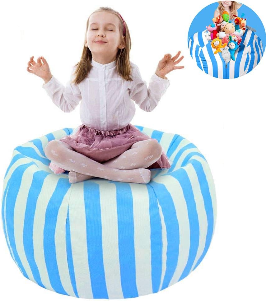 UMYMAYDO1 TOY STORAGE BEAN BAG - Cover - 38" Extra Large Toy Organizer - Stuffed Animal Organizer in Gray - Soft & Comfy Cover that Creates Cozy Lounger