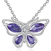 LUHE Butterfly Necklace for Women Sterling Silver Butterfly Pendant Necklace Dragonfly Jewelry Gifts for Women