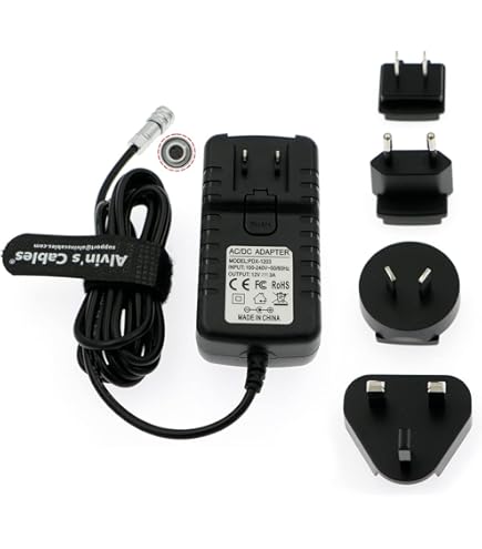 Fotga Power Cable AC Power Adapter 12V 3A Output for Blackmagic Pocket