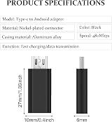 ASIRYVA 2 Pack USB C to Micro USB Adapter Female to Male Black view 2